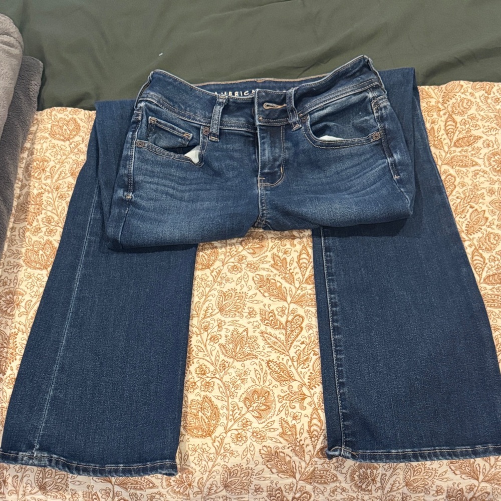 American Eagle Outfitters Dark Blue Straight Leg Jeans